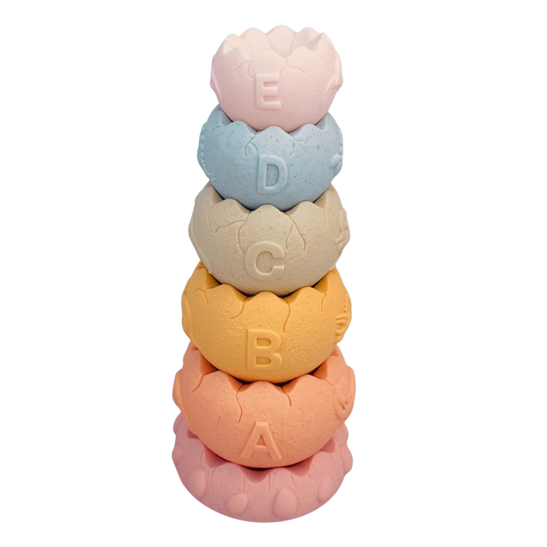 Dinosaur Egg Silicone Stacking Toy · Peekaboo Baby