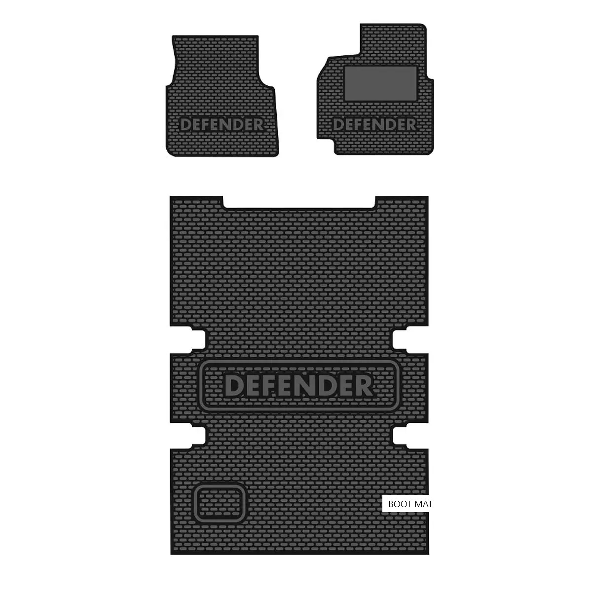Genuine Land Rover Front Rubber Floor Mats – Pair For Defender 90 110 – OEM RTC8098AA