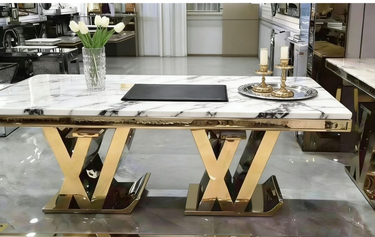Mordern Design 8 Seater Dining Table only with Thick Marble · Intex ...