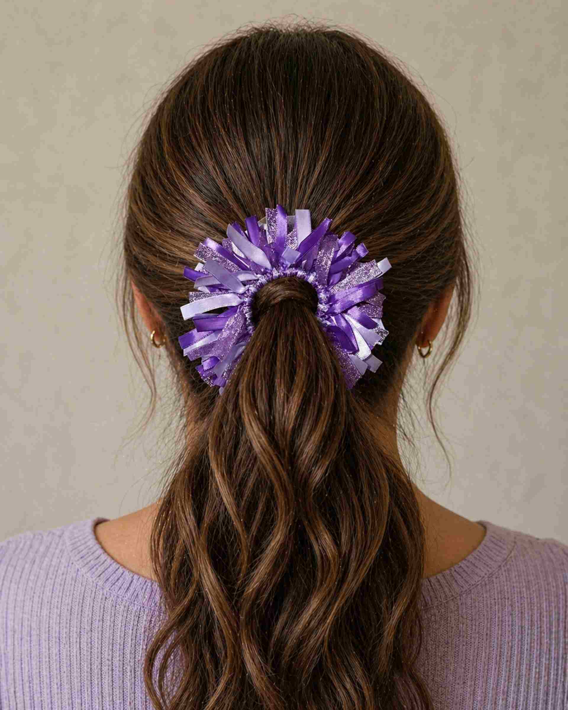 Purple & Lilac Glitter Hair Ribbon Accessory for Girls · Beautiful