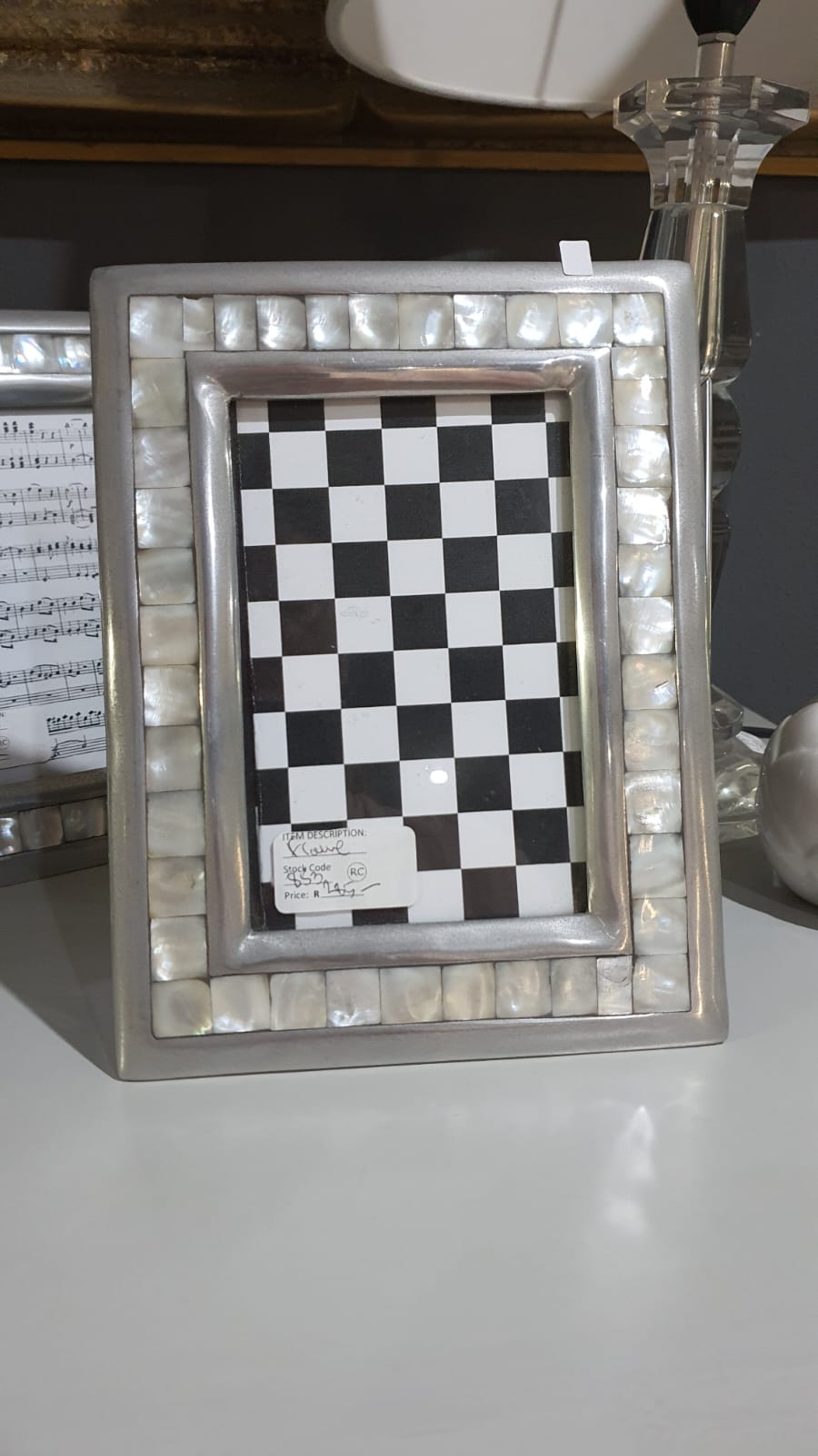 Mother of Pearl 10x15cm Shiny Metal Photo Frame Silver