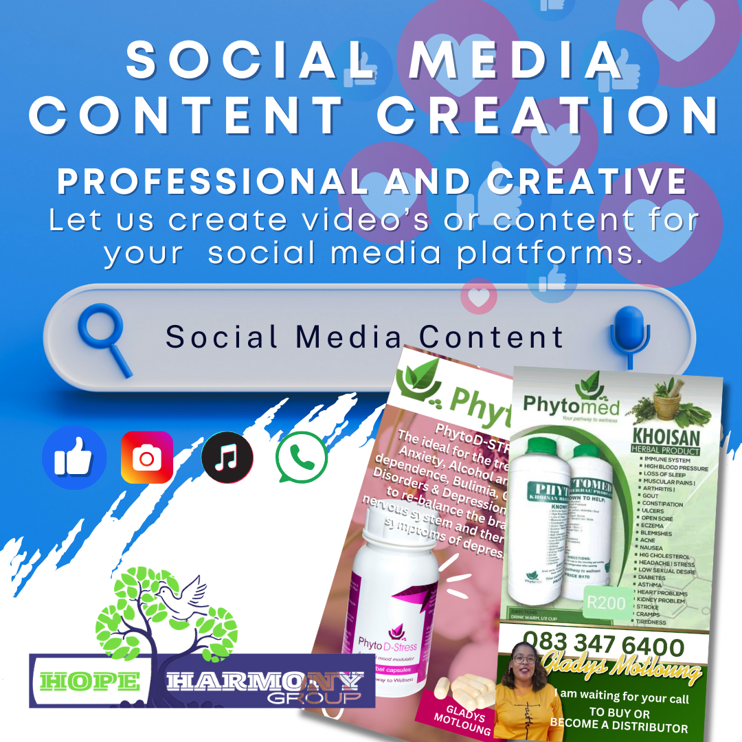 Social media content creation the hope and harmony group