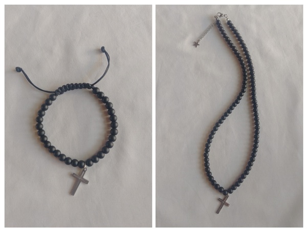 His Beaded Necklace and Bracelet set