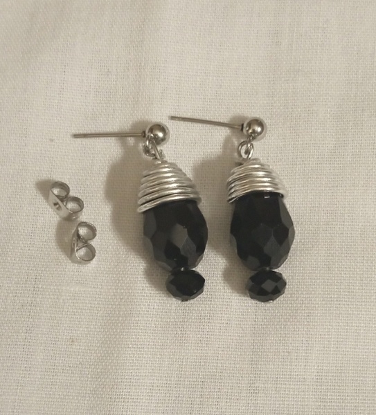 Crystal Glass Bead Stud Earrings