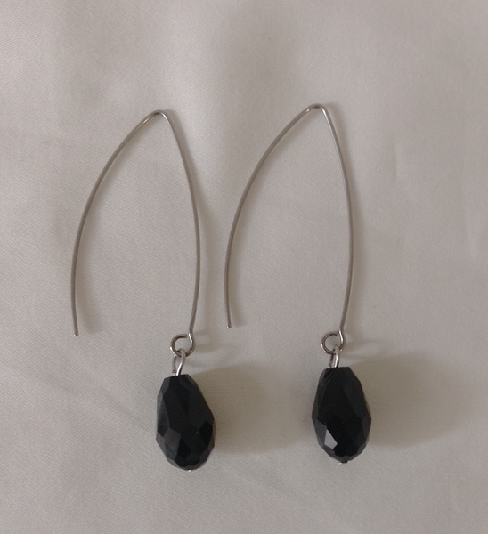 Teardrop Crystal Glass Earrings