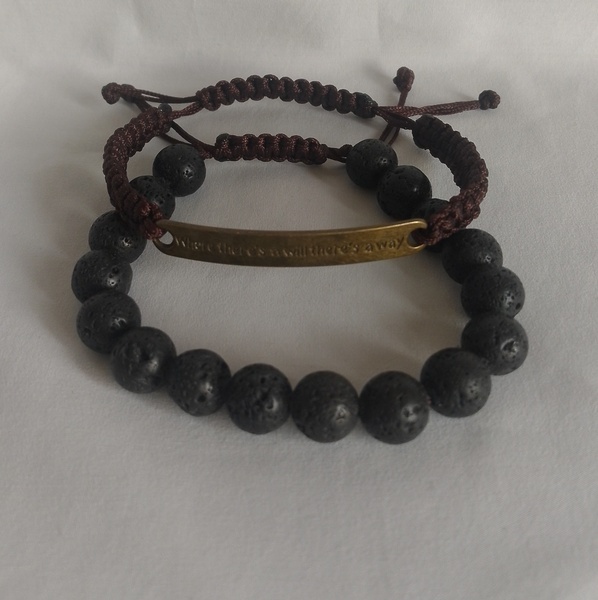 Lava Bead and String bracelet set