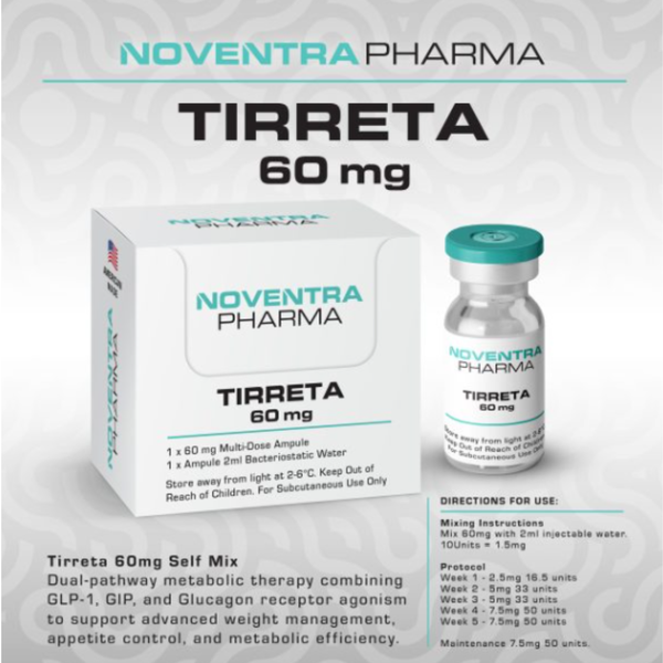 Noventra Pharma TirReta Self-mix 60mg Compound Peptide Vial - Retatrutide + Tirzepatide Stack