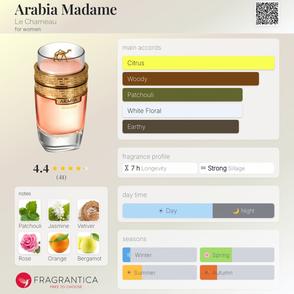 Arabia Madame Pour Femme by Le Chameau EDP 100ml