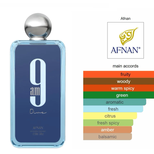 Afnan 9AM Dive 100ml | Unisex Aromatic Aquatic Eau de Parfum