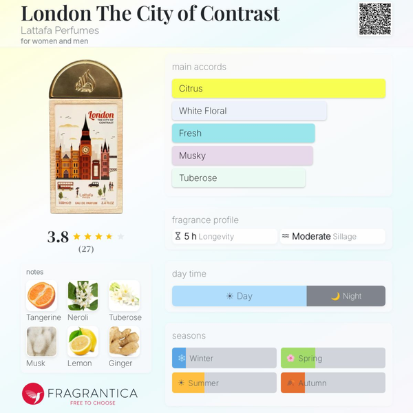 London The City of Contrast Lattafa EDP 100ml