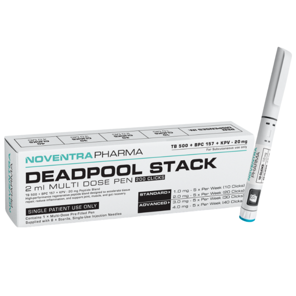 Noventra Pharma Deadpool Stack 20mg Compound Peptide Pen - TB500/BPC-157/KPV Hybrid
