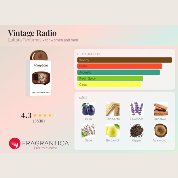 Vintage Radio Lattafa EDP 100ml