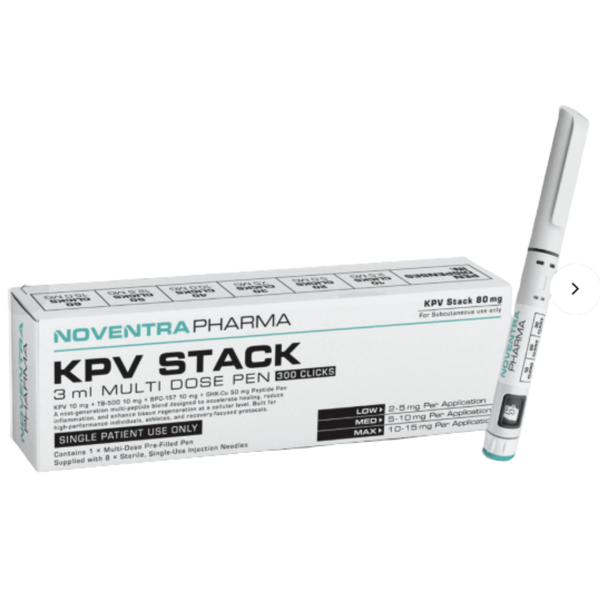 Noventra Pharma KPV Stack Compound Peptide Pen 80mg - 3ml Elite Healing & Anti-Aging