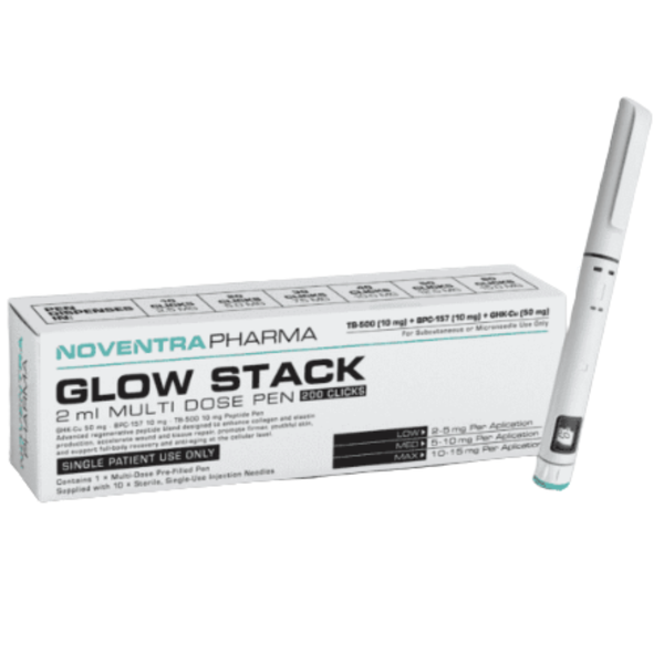 Noventra Pharma Glow Stack Hybrid Compound peptide Pen 50mg - GHK-Cu, BPC-157, TB-500