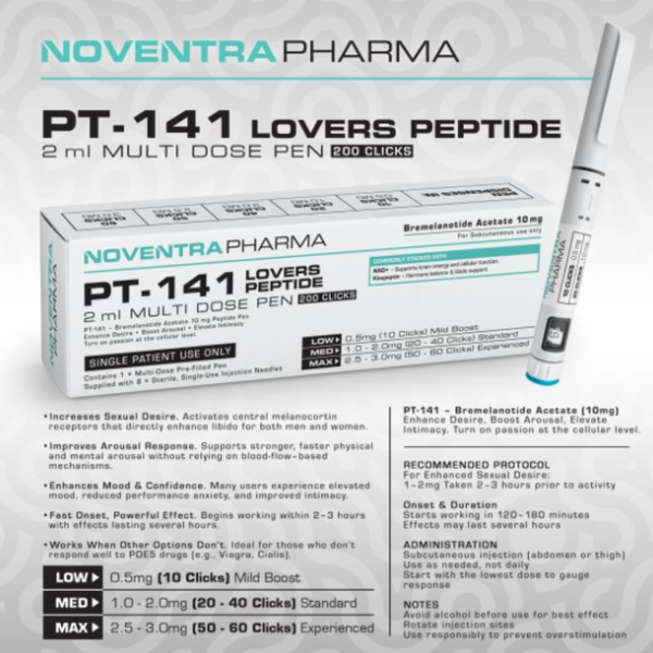 Noventra Pharma - PT 141 Pen-Lover's Compound Peptide Pen 10mg-2ml