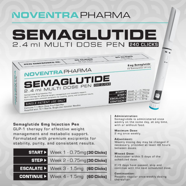 Noventra Pharma Ozempic Research Compound peptide Pen-Semaglutide 6mg - 2ml