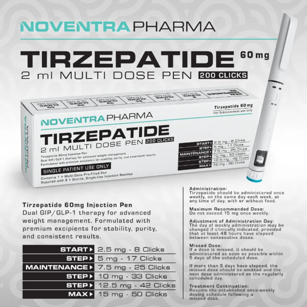 Noventra Pharma Tirzepatide Research Compound peptide Pen 60mg