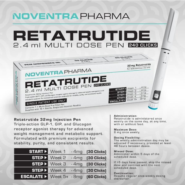 Noventra Pharma Retatrutide Research Compound peptide  Pen 32mg
