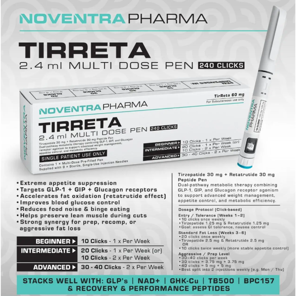 Noventra Pharma Tirreta Hybrid Compound peptide Pen 60mg - multi dose
