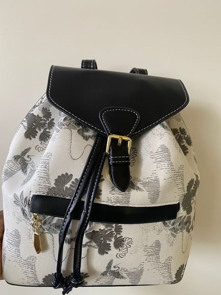 Black &white backpack bag