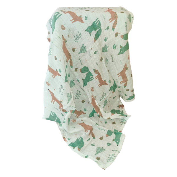 Fox Muslin Baby Swaddle Blanket picture
