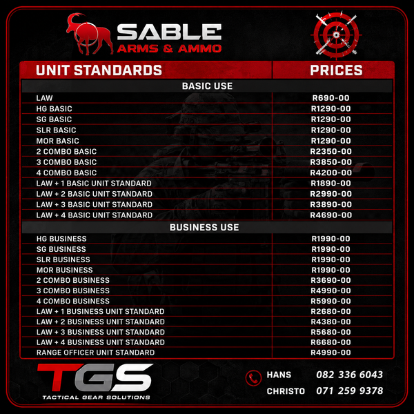 Price list for civilian / business competency training picture