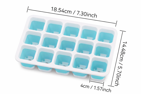 Reusable Silicone Seedling Tray – 12 Flexible Pop-Up Cells with Drainage (Blue & White)