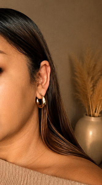 Crown Bold Hoops