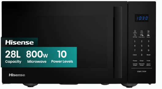 Hisense Microwaves - 28L 800W Electronic Microwave Oven with Handle - H28MOBS17 picture