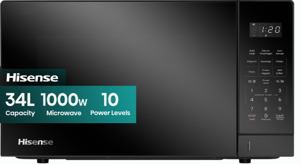 Hisense 34L 1000W Electronic Microwave Oven - Black Hisense H34mobs17 picture