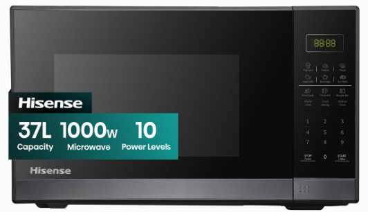 Hisense 37L 1000W Electronic Microwave Oven - Black Hisense H37mobs5x picture