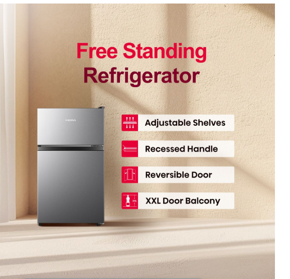Mora 87L Top Mount freezer fridge with Adjustable Shelves Mora M120tts