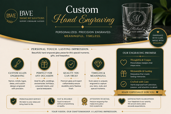 Other services: custom hand glass engraving picture