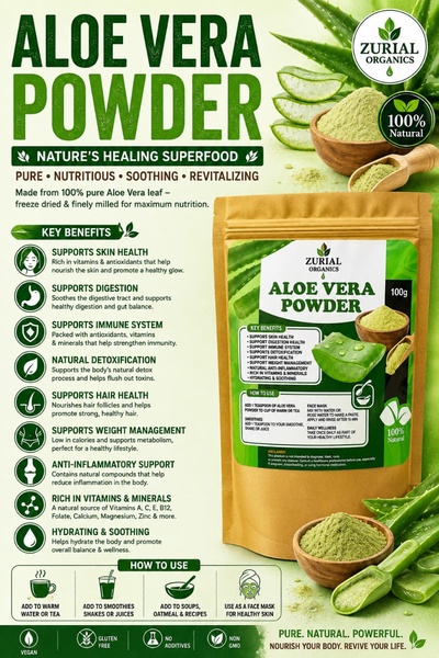 ZURIAL Organics™ Aloe Vera – 100g