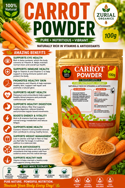 ZURIAL Organics™ Carrot Powder – 100g