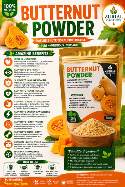 ZURIAL Organics™ Butternut Powder – 100g