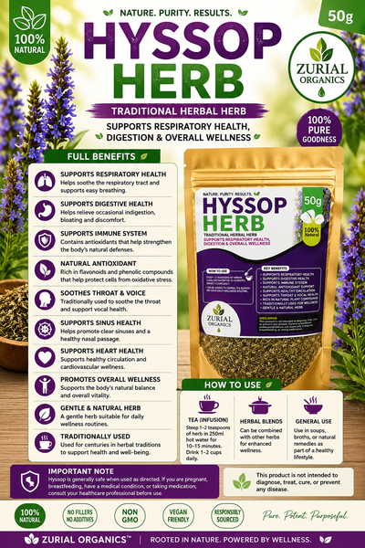 ZURIAL Organics™ Hyssop Herb – 50g