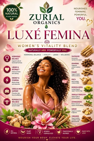 ZURIAL Organics™ Women's Vitality Blend- Luxe Femina Powder  – 100g