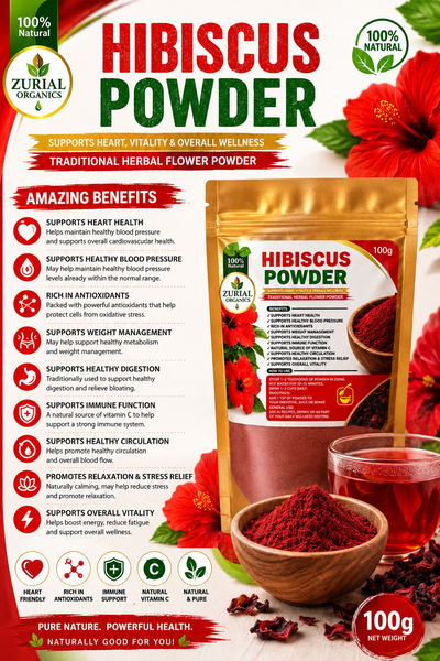 ZURIAL Organics™ Hibiscus Powder – 100g