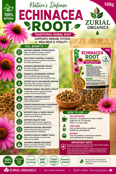 ZURIAL Organics™ Echinacea Root – 100g