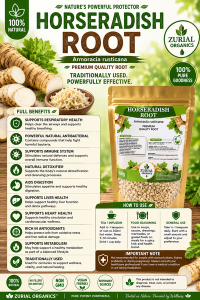 ZURIAL Organics™ Horseradish root – 100g