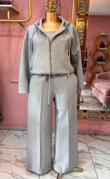 Alo Sweat Set - Light Gray