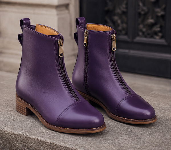 Patti Zipper Boots - Violet lilac