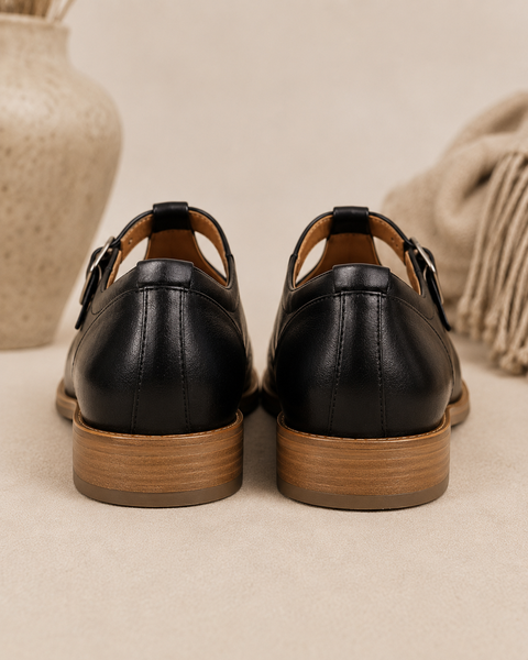 Nobuhle T-bar Oxfords  - Black
