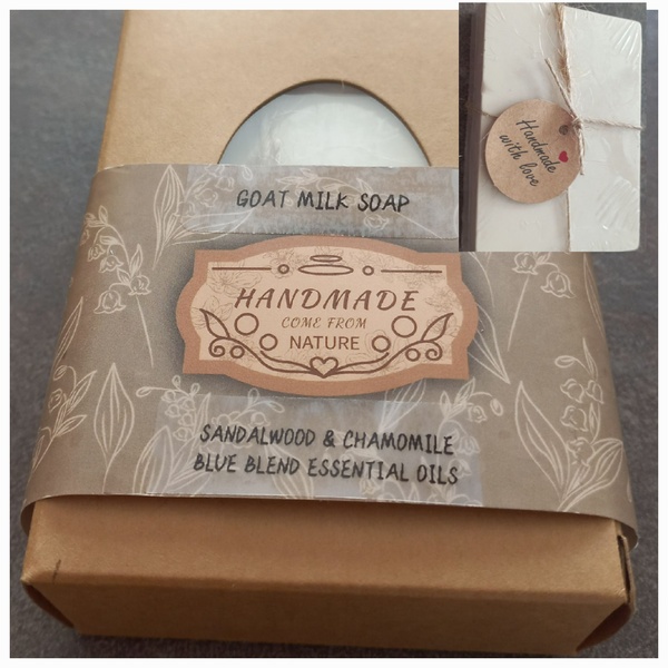 Sandalwood & Chamomile Blue Blend Essential Oils  Goat Milk Soap