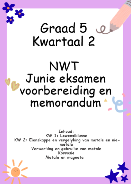 Graad 5 Kwartaal 2 NWT Junie eksamen voorbereiding en memorandum picture