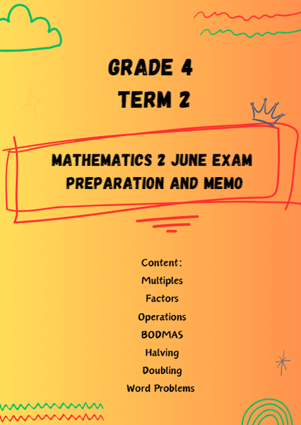 Grade 4 Term 2 Mathematics 2  June exam preparation - TLC 2026 picture