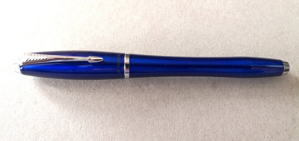 Electric Blue Parker Urban Chrome Pen and Holder
