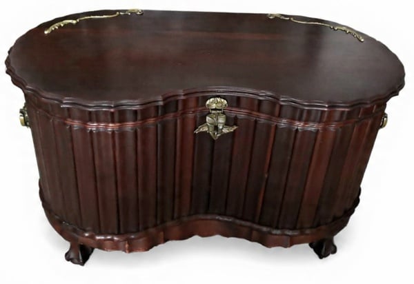 Vintage Kenbow-Style Imbuia Kidney Shape Trousseau Kist