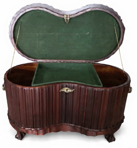 Vintage Kenbow-Style Imbuia Kidney Shape Trousseau Kist
